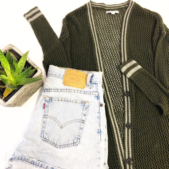 American Eagle Outfitters Sweaters - American Eagle Outfitters Olive Knitted Cardigan